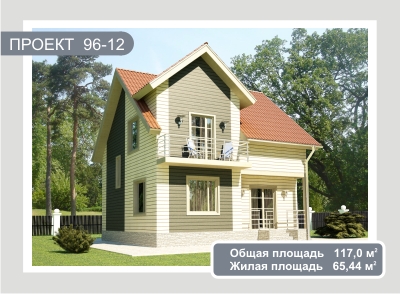 Проект жилого дома из сэндвич-панелей 117,0 м2. Компания "Авантаж", г.Новосибирск.