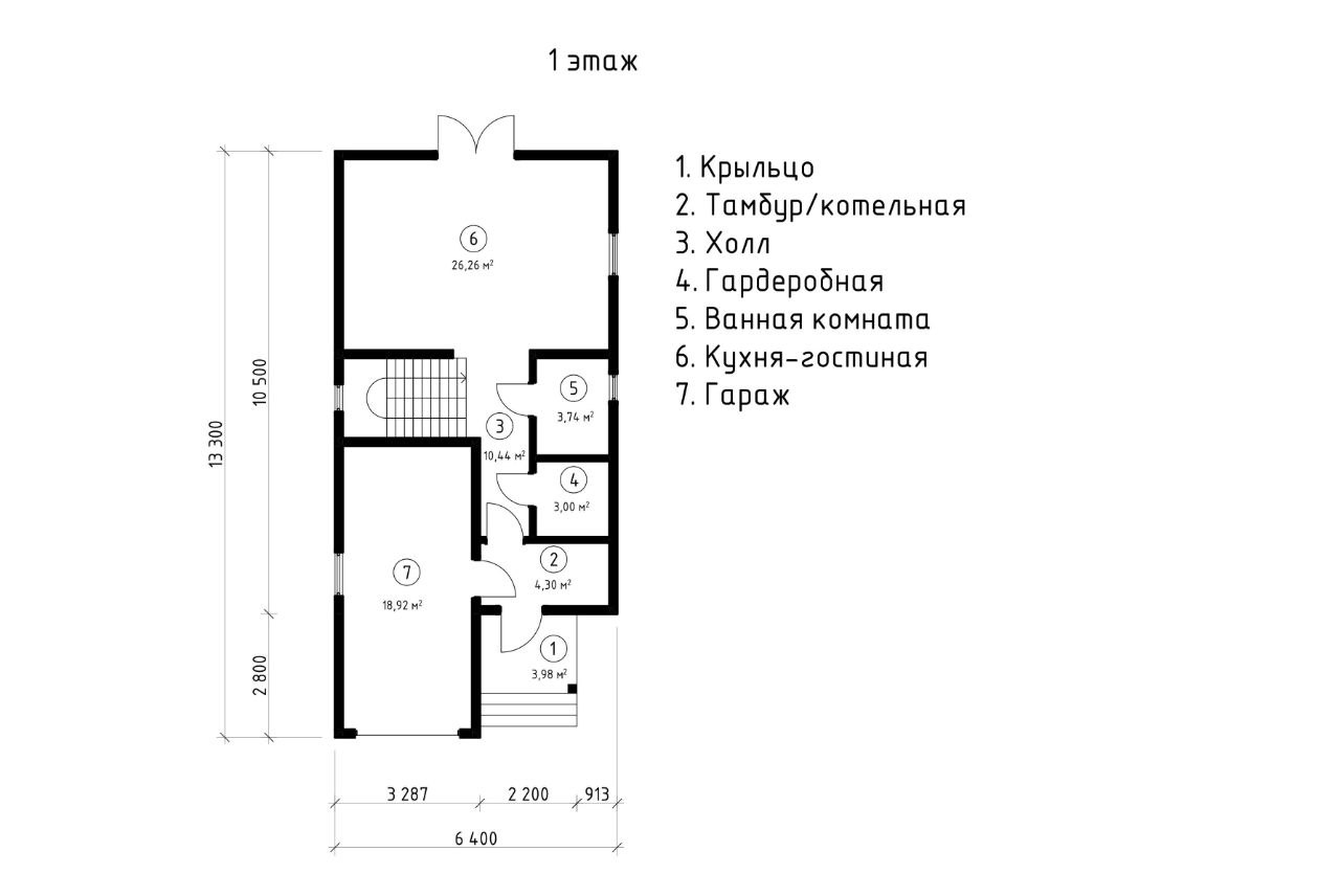 Проект дома из СИП-панелей 67-20-КД Дом 121,48 м2